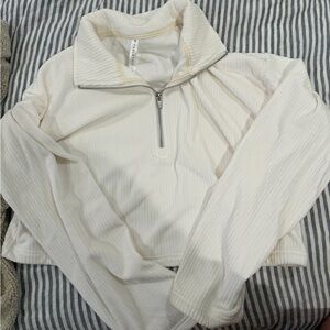 Fabletics Cream Quarter-Zip Sweatshirt